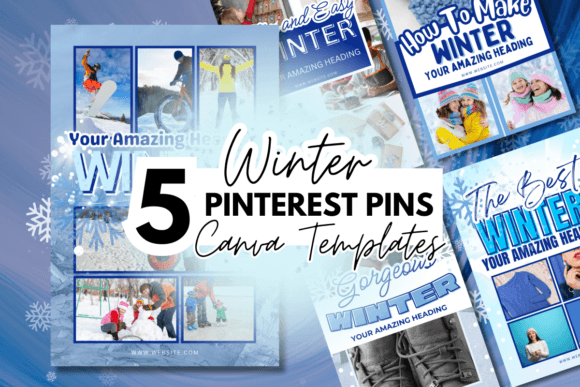 5 Winter-Themed Pinterest Canva Templates