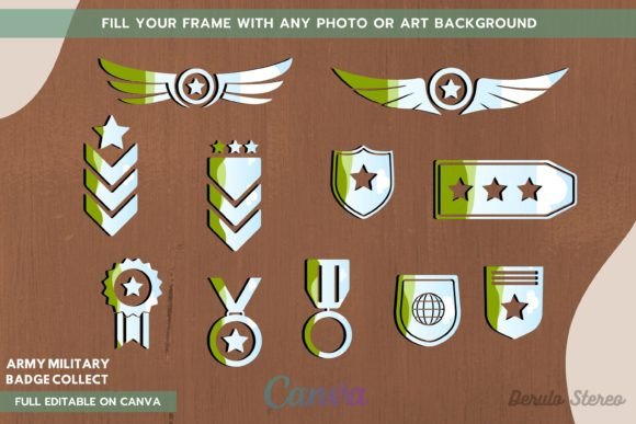 Army Military Badge Canva Collect Frame: Your Design Shortcut