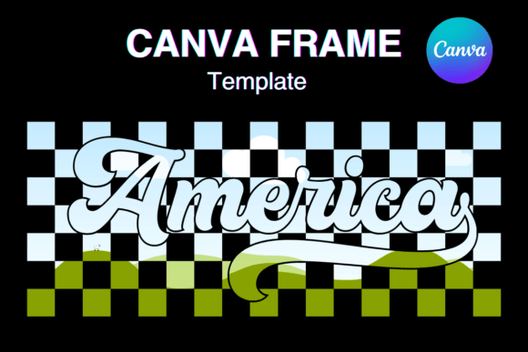 Checkered America Canva Frame: Add Your Photos