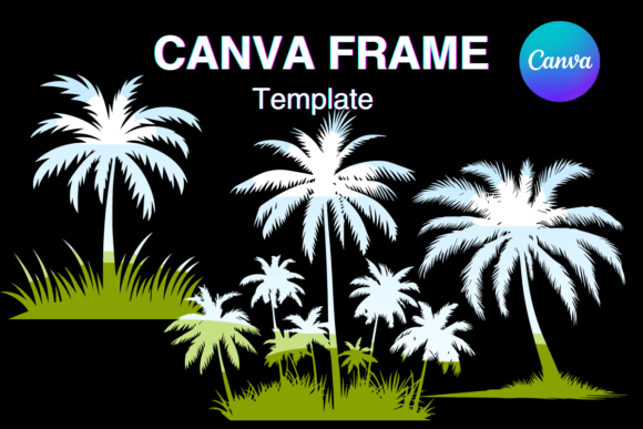 Coconut Palm Tree Canva Frame Template_3: Your Go-To Design Asset