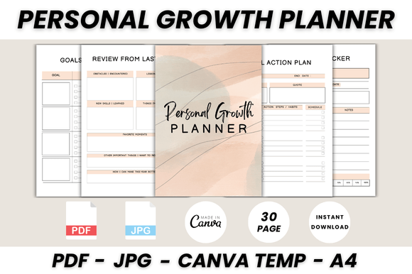 Design Your Life: The Personal Growth Planner Canva Template