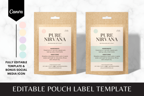 Editable Pouch Label Canva Template 3: Packaging Made Simple