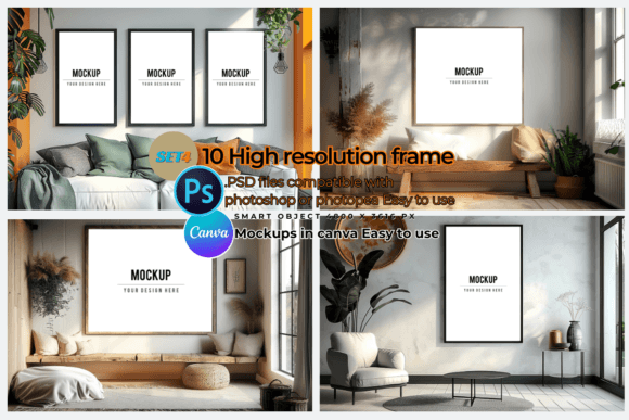 Frame Mockup Interior PSD-Canva Template: Your Design Toolkit
