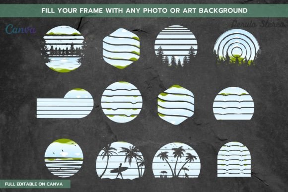 Retro Sunset Frame Collect Canva Frame: Instant Vintage Vibes