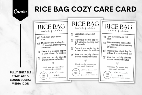 Rice Bag Care Card Canva Template 2: Elevate Your Branding