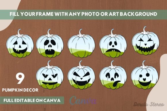 Spooky & Stylish: The Halloween Pumpkin Collection Canva Frame