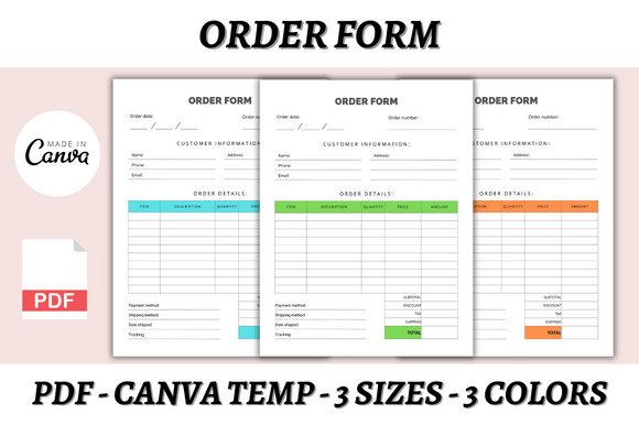 Streamline Your Sales: The Editable Order Form Canva Template