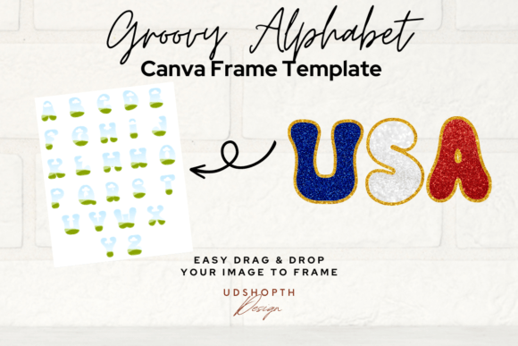 Unleash Creativity with Groovy Alphabet Letters Canva Frame