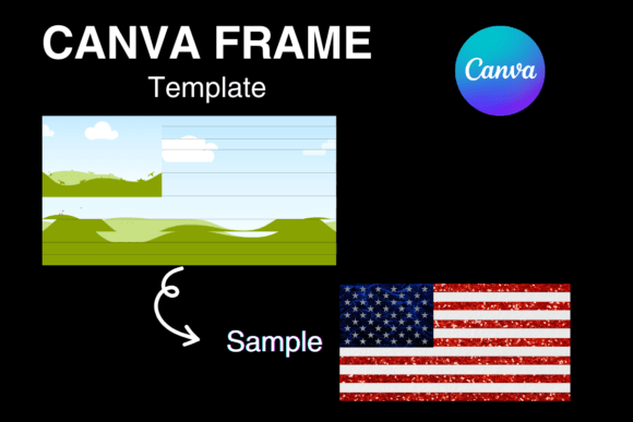 USA American Flag Patriotic Canva Frame for Designs